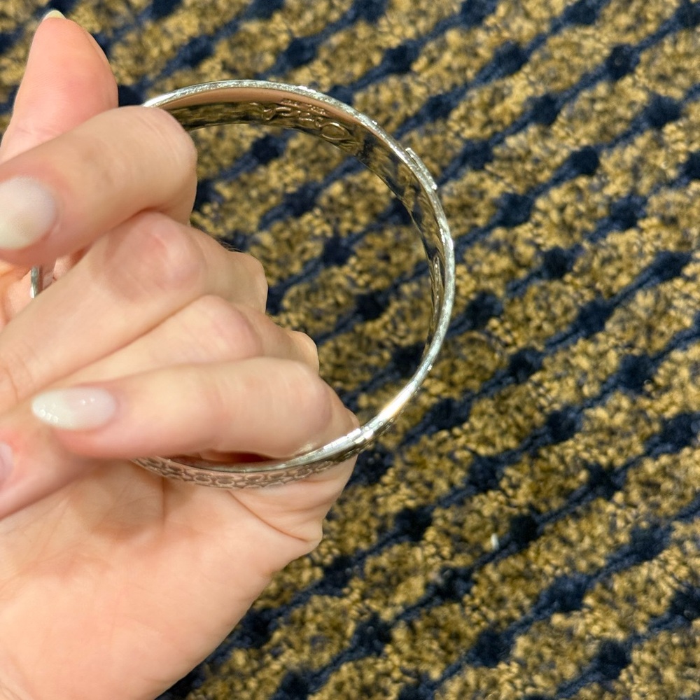 Silver Patterned Coach Bangle Bracelet - image 4